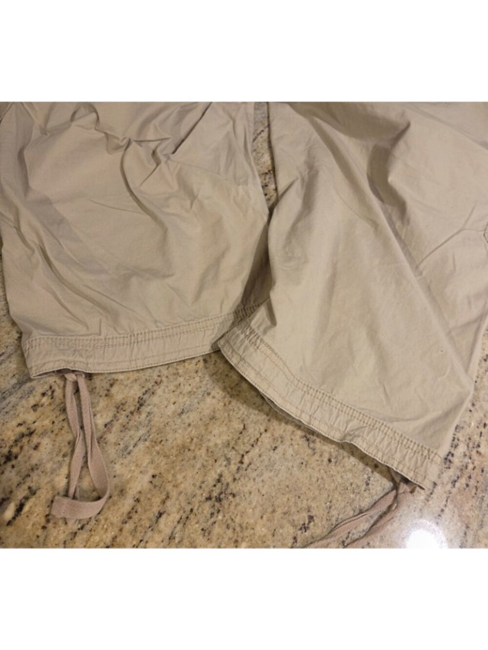Woman’s 22W St. John’s Bay Capri Pants Tan Cargo Pockets Drawstring Cinch Hem - Picture 15 of 16